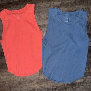 American Eagle Outfitters Tank Tops - Coral and Blue